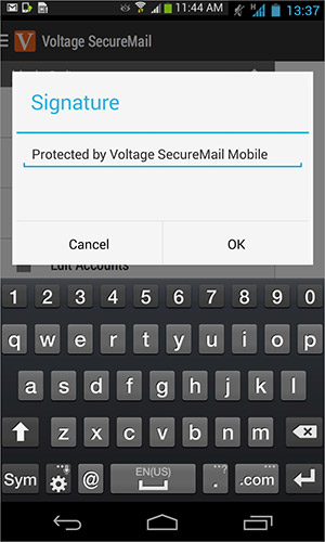Signature screen