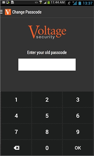 Change passcode screen